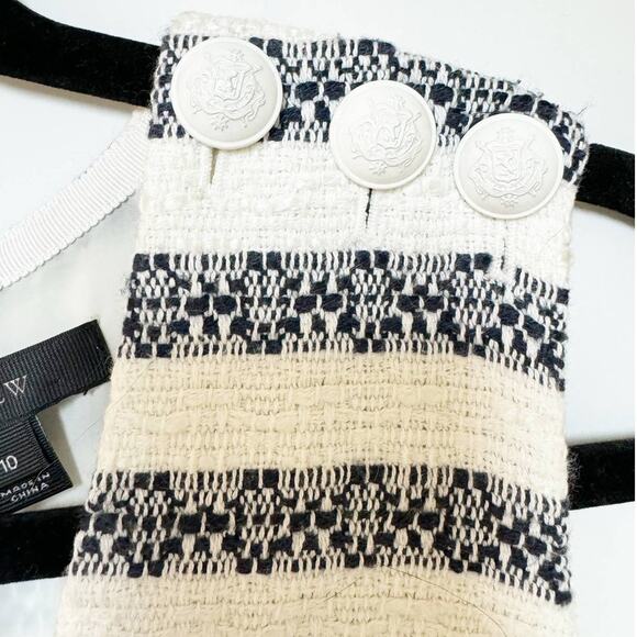 J. Crew Womens Striped Tweed Dress White Blue 10 - Picture 3 of 7